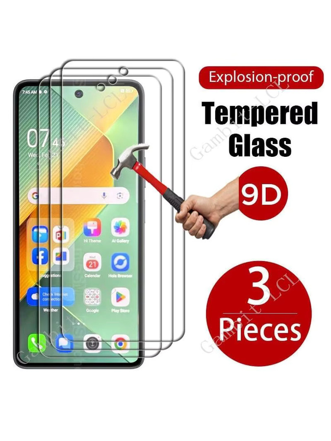 3er-Set gehärtetes Glas Schutzfolie für Tecno Pova 6 Neo 4G, Pova 6 5G, Pova 5 und Pova 3, transparent - Bild 5