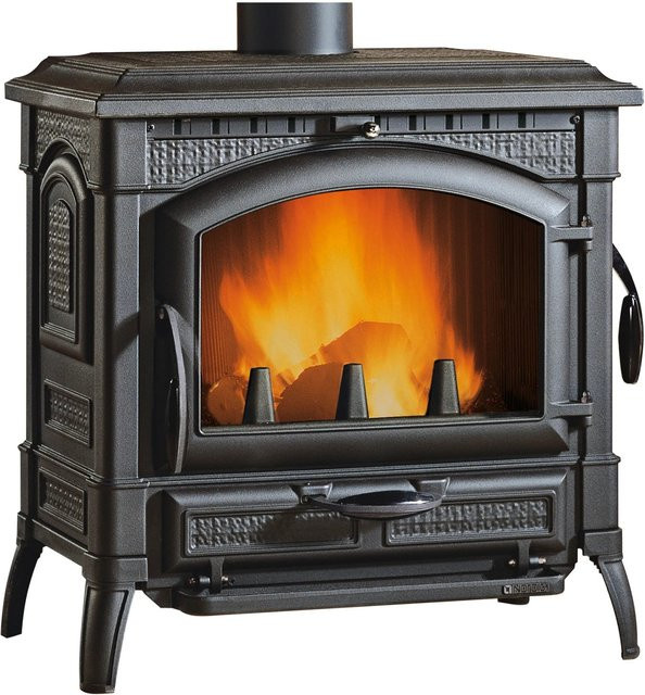 La Nordica-Extraflame Firefix Isotta Kaminofen aus Gusseisen in Schwarz und Anthrazit mit 11,9 kW - Bild 1