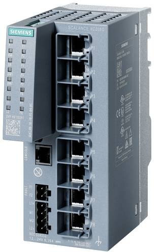 Siemens Industrial Ethernet Switch 6GK5208-0GA00-2AC2 mit 1 Gbit/s, Ethernet/LAN und NFC, Grau - Bild 1