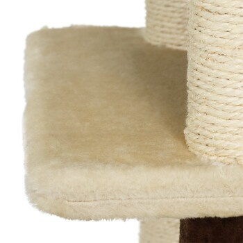 Kerbl Kratzbaum Planet in Beige mit Höhle, integriertem Spielzeug und Sisal - Bild 2
