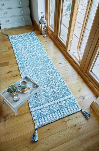 Geometrischer Läufer DARTMOOR von Kadima Design in Beige-Türkis, Breite: 60 cm, Länge: 200 cm - Bild 1