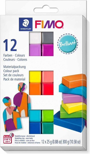 Staedtler FIMO Soft Set Brilliant Colours, 12 Halbblöcke, Bunt / Mehrfarbig - Bild 1