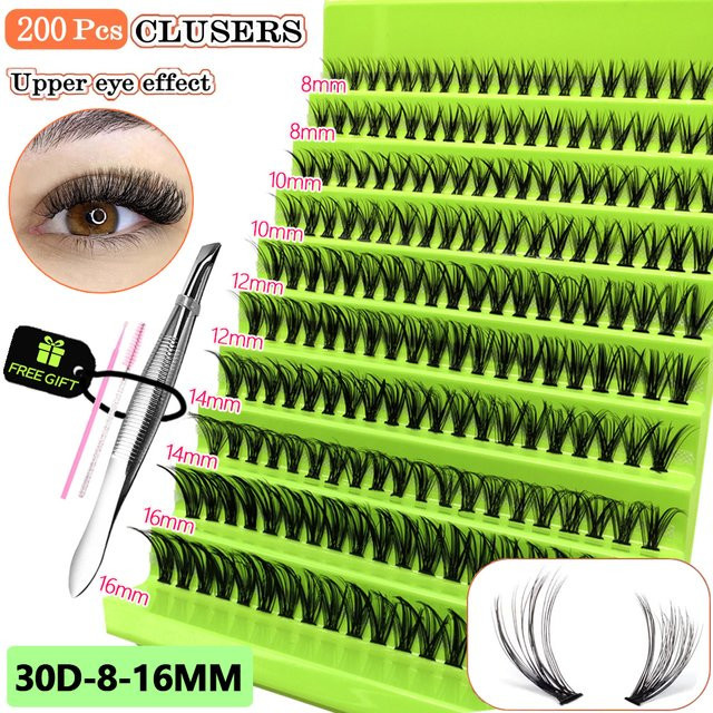 Anlinnet Wimpern Cluster, Black, Natürlich, Unisex - Bild 1
