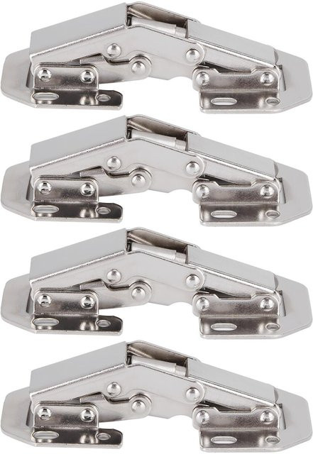 4er-Set TOMTOP JMS Brückenscharniere aus Stahl, vernickelt, Silber - Bild 1
