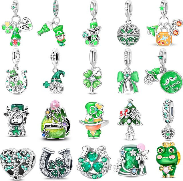 Qikaola Anhänger 925 Silber, St. Patrick's Clover, Damen - Bild 1