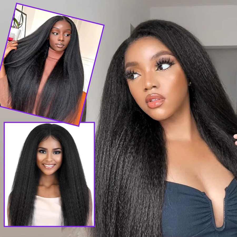 YAKIBEAUTY Clip-in-Haarverlängerungen, Synthetisch, Yaki, Gerade, 22 Zoll, 7 Stück, Unisex - Bild 4