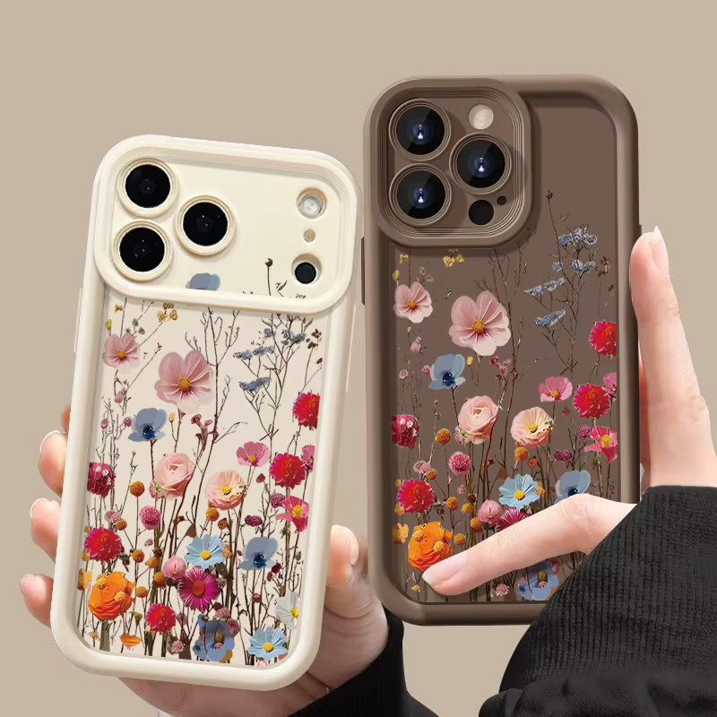 MOESOE Handyhülle mit buntem Blumenmuster aus Soft TPU Silikon für iPhone 12 bis iPhone 17 Pro Max in Multicolor - Bild 1