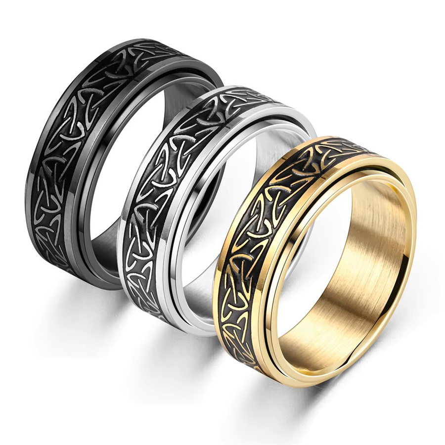 yiustar Ring, Keltischer Knoten Rune, Edelstahl, Herren - Bild 4