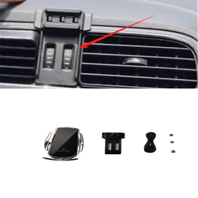 Kabelloses 15W Schnellladegerät und Automobil-Telefonhalterung mit automatischer Klemmung für Volkswagen Polo (2014-2018), Schwarz - Bild 1
