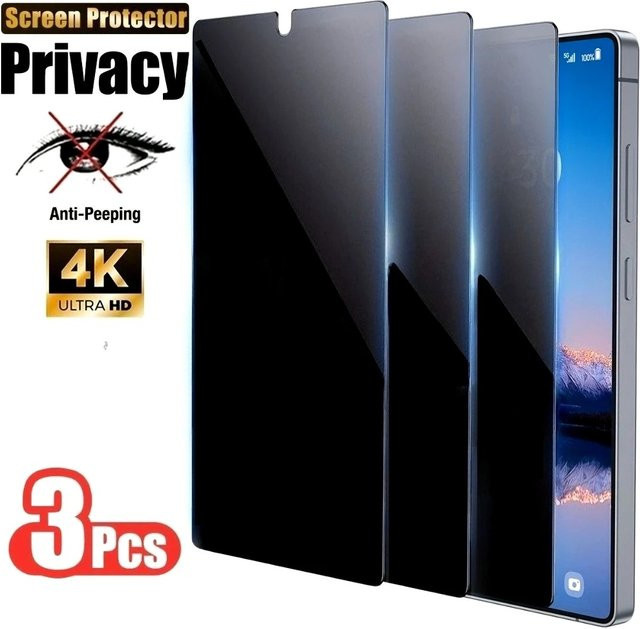 SnakeGlass 3-teiliges Anti-Spionage Vollbildschirmschutz Set für Samsung Galaxy S26 S25 S24 S23 S22 S21 Ultra Plus FE Mattiertes Kratzfestes Glas - Bild 1