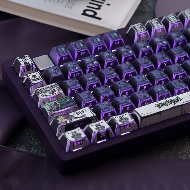 Taptempo GMK-Tastenkappen Made68, Dye-Sub Cherry PBT Tastenkappen mit seitlichem Druck für mechanische MX-Tastaturen, Anime Design, hintergrundbeleuchtet - Bild 1
