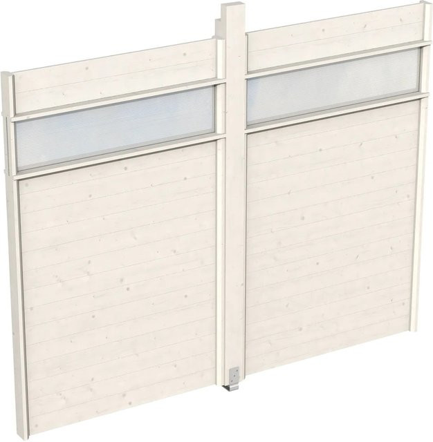 Skan Holz Wand für Pavillon Toulouse aus Fichte mit Lichtband, Weiß, B: 270 cm, H: 209 cm - Bild 1