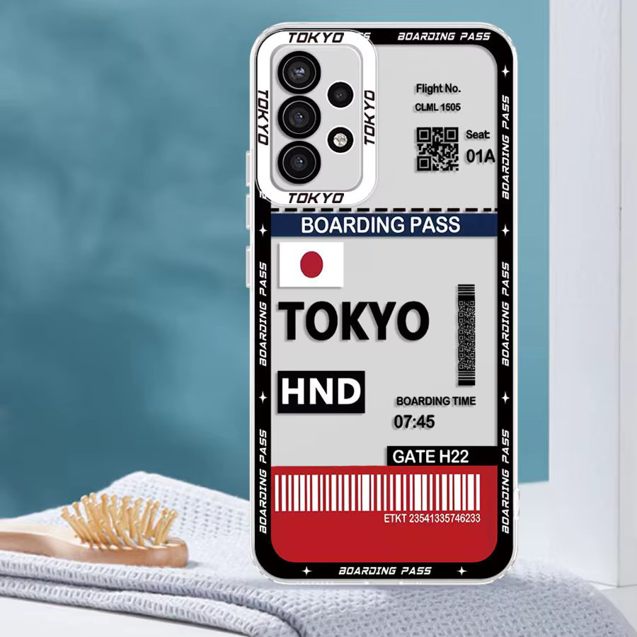 Weiche Handyhülle Tokyo Seoul Boarding Pass für Samsung Galaxy A-Serie in Multicolour - Bild 3