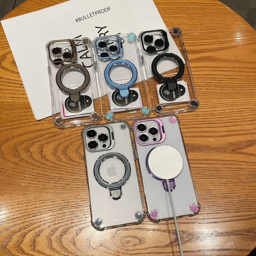 Transparente Handyhülle mit magnetischer Halterung und Linsenschutz für Apple iPhone 17 Pro Max 16 15 14 13 12 - Bild 2