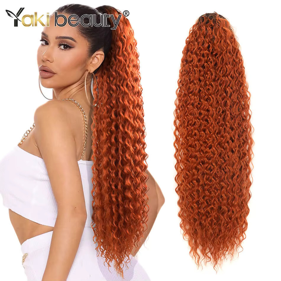 YAKIBEAUTY Haarverlängerung Pferdeschwanz, synthetisch, lockig, Bio-Wasserwellen - Bild 6
