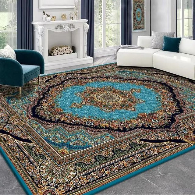 Karpetti Luxusteppich Persischrot mit floralem Design, rutschfest und waschbar, B/T: 80 x 120 cm - Bild 1
