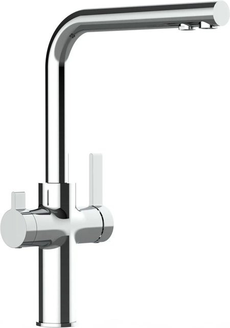 VIZIO Küchenarmatur mit 4-Wege-Wasserhahn, 360 Grad schwenkbarer Auslauf und Filterfunktion, verchromt in Silber - Bild 1
