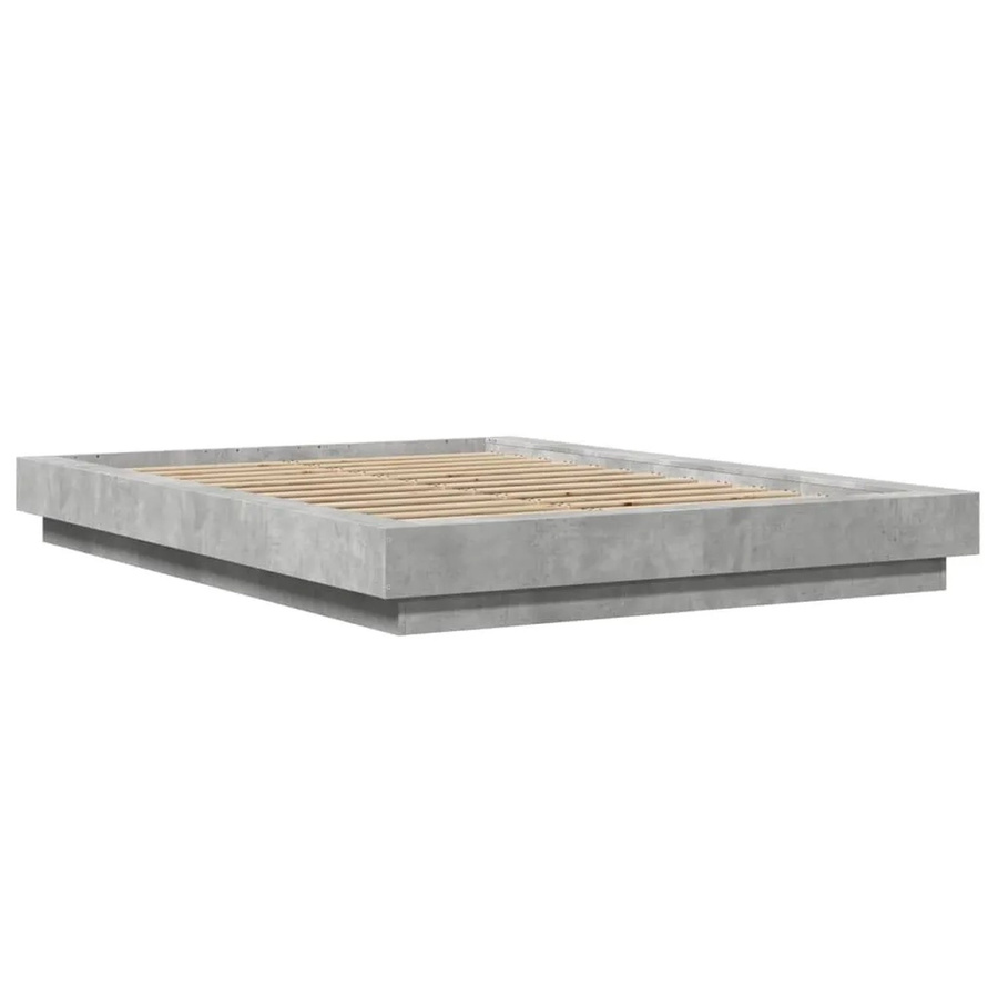 vidaXL Bettgestell in Betongrau aus Holzwerkstoff mit modernem Design, Breite: 120 cm, Länge: 190 cm - Bild 2
