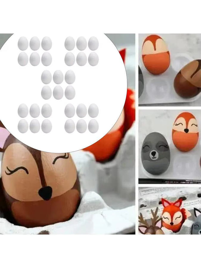 Weiße Schaumstoff-Eier, Bastelmaterial - Bild 2