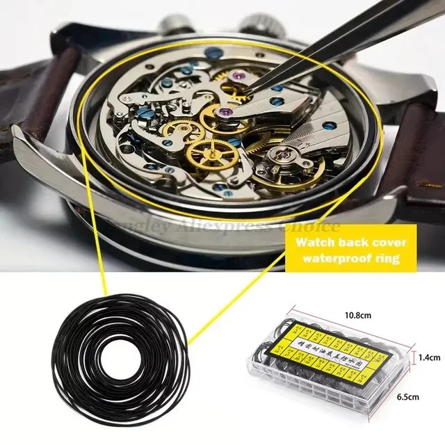 langley Uhrenzubehör, O-Ring Dichtung, Gummi, Schwarz, Unisex - Bild 1
