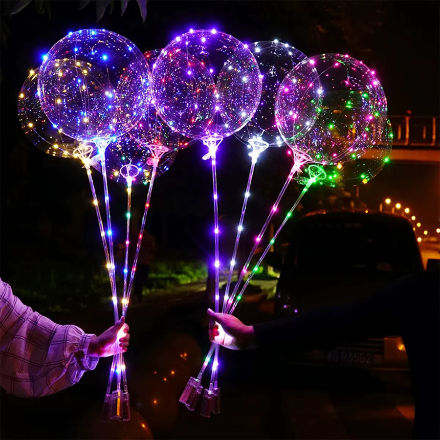 LED-Leuchtballons in Lila mit RGB-Lichterkette und Stäbchen für deine Dekoration - Bild 5