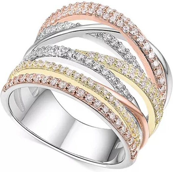 Huitan Ring, Kreuz, 3 Metallfarben, Damen - Bild 1