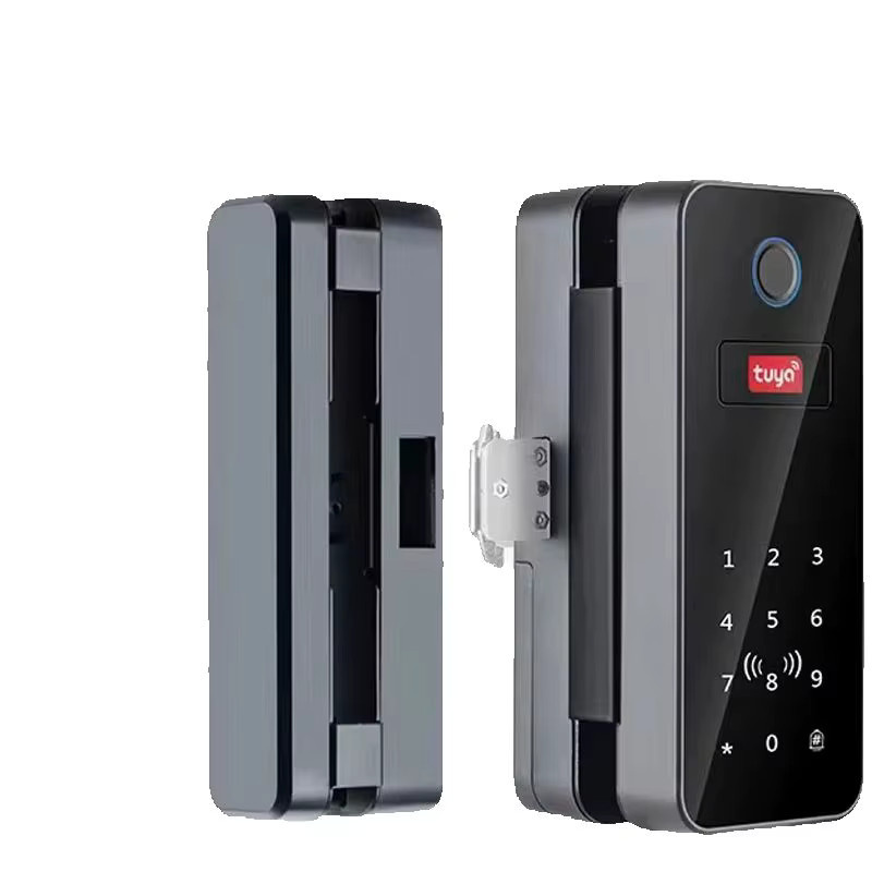 LUCKING DOOR Biometrisches Fingerabdruck-Schloss für Glastüren in Schwarz mit Tuya App, Bluetooth, IC RFID und Fernbedienung - Bild 6