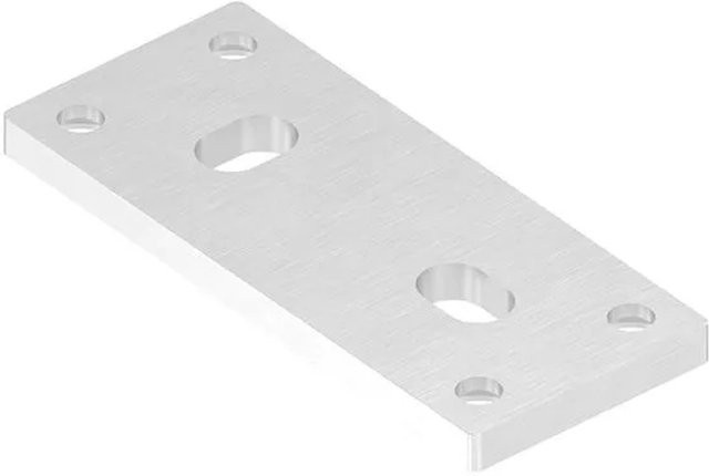 FeNau Ankerplatte aus Edelstahl V2A in Silber mit 2 Langlöchern für Spannringe, B/T/H: 130 x 55 x 8 mm - Bild 1