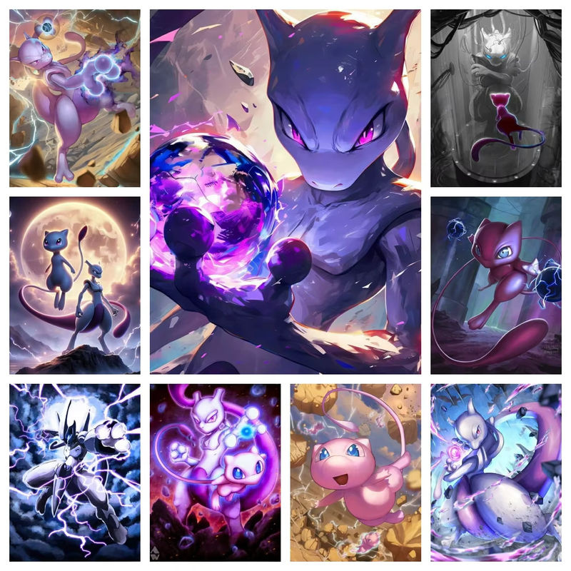 Potdemiel Diamond Painting Set Mewtwo Pokemon Motiv als 5D Kreuzstich Mosaik Stickerei für Kinder in Mehrfarbig - Bild 3