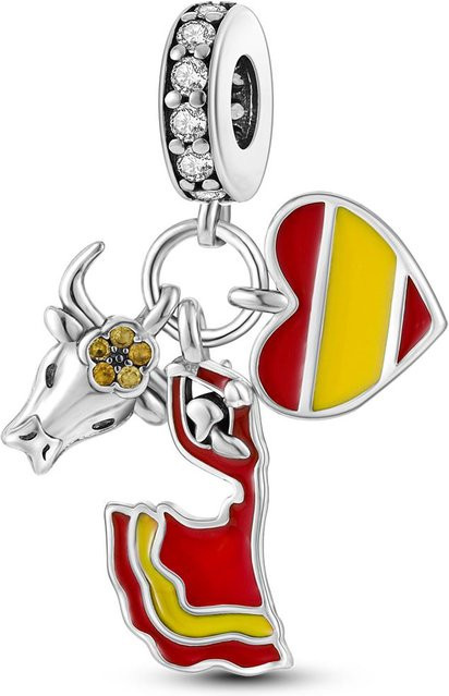 Charm Anhänger Eiffelturm, 925 Silber, Perle, Zirkonia, Damen - Bild 1