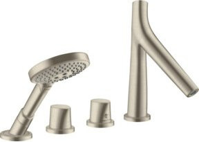Hansgrohe Axor Starck Organic Duschset für Badewanne mit Thermostat in gebürstetem Nickel - Bild 1