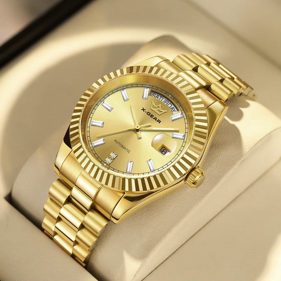 X-GEAR Armbanduhr Automatik, Edelstahl, Gold, Herren - Bild 2