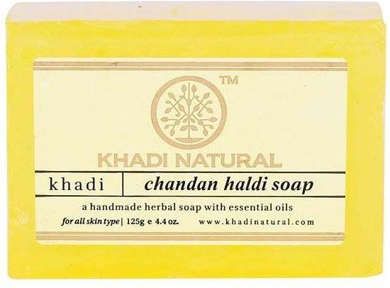 Khadi Natur Sandelholz und Kurkuma Naturseife, 125 g, für unreine Haut - Bild 1
