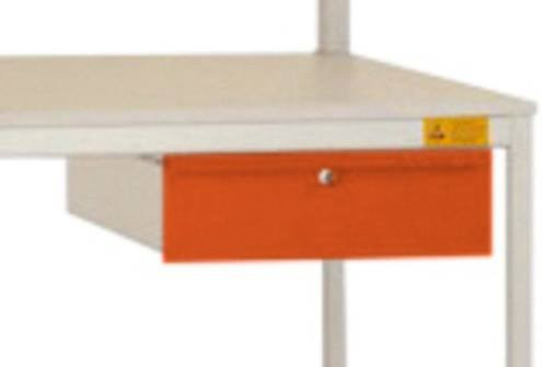 Manuflex LD4123.2001 ESD Einzelschubfach mit Schloss, Rotorange RAL 2001, B/T/H: 42,5 x 55,0 x 13,5 cm - Bild 1