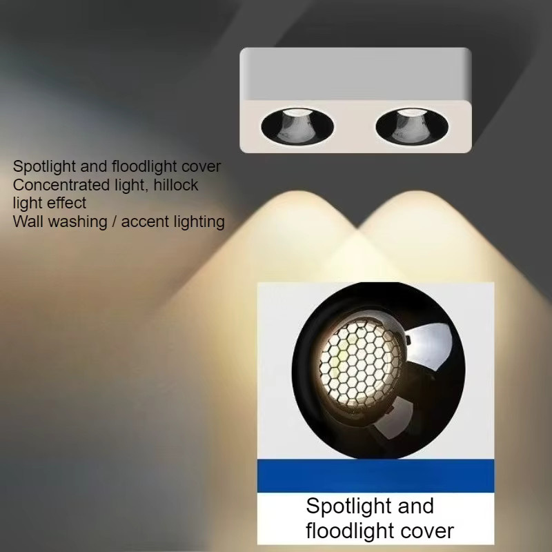ZYZAO Moderne LED-Aufbau-Deckenleuchte in Weiß, Quadratischer COB-Strahler, Höhe: 3,5 cm - Bild 2