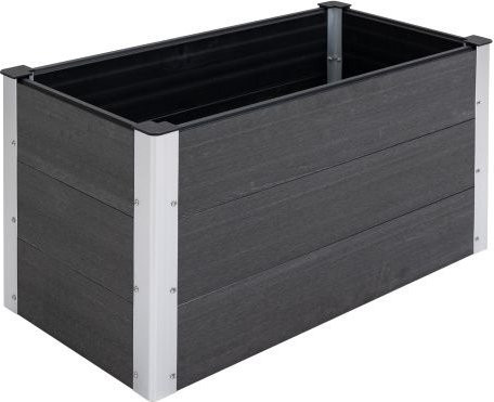 MUVOE Hochbeet Pflanzkasten aus WPC und Aluminium in Grau, B/T/H: 100 x 50 x 50 cm - Bild 1