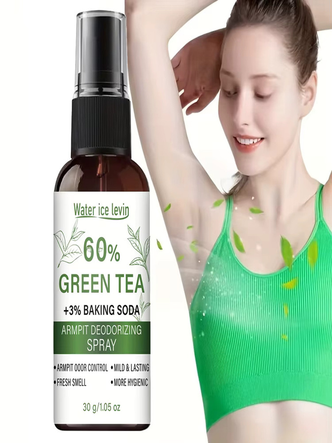 Levin Water Ice Achsel-Deodorant-Spray, Grüner Tee, Backpulver, 30g - Bild 5