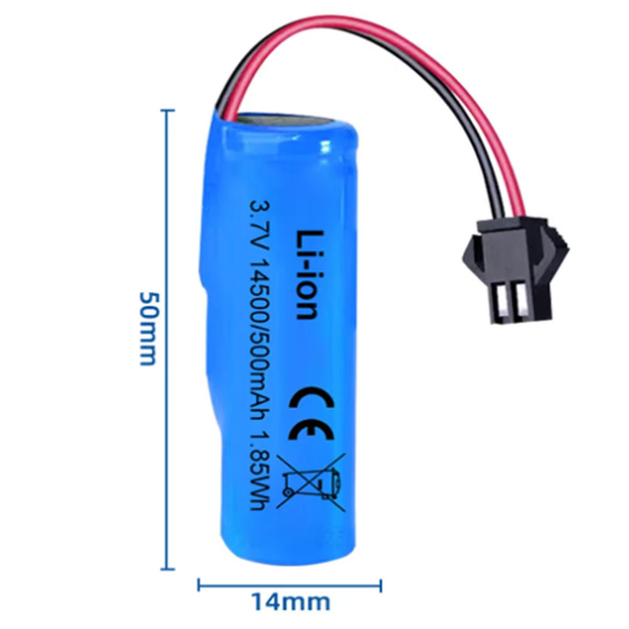 NDNNAS Li-Ionen-Akku 14500 3,7V 500mAh mit SM-2P-Stecker in Blau für Spielzeugzubehör - Bild 2