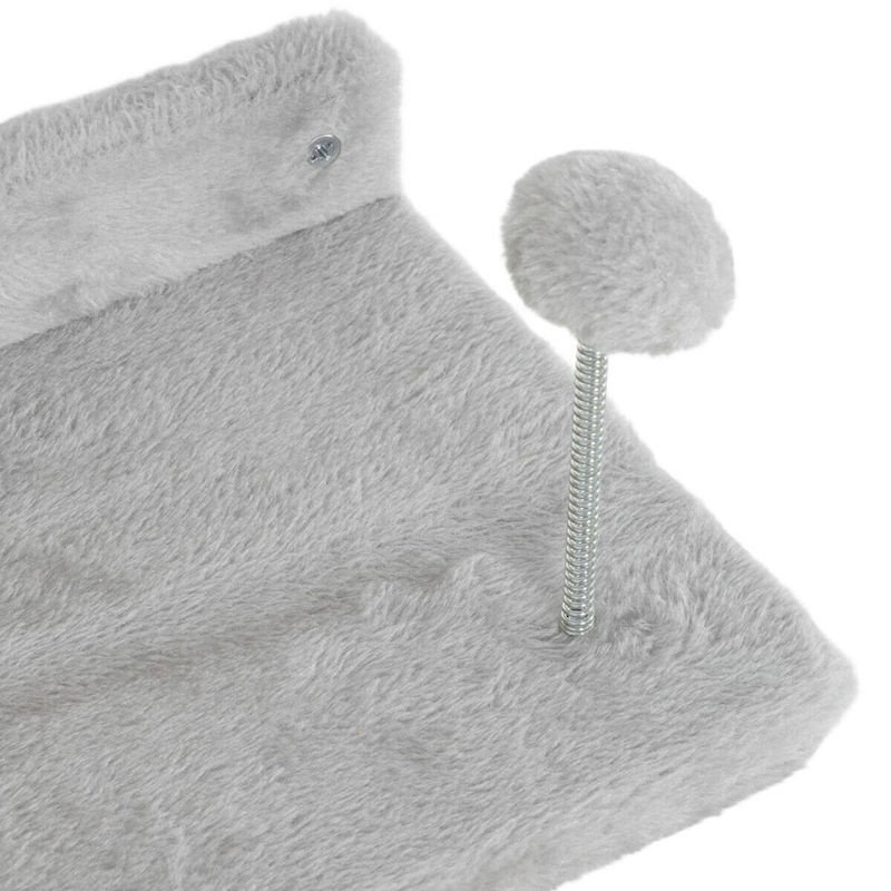 PawHut Katzen Kletterwand Set 4-teilig in Hellgrau mit Kratzbäumen, Stufen, Leiter und Spielball aus Sisal und Plüsch, B/H/L: 26 x 90 x 12,5 cm - Bild 4