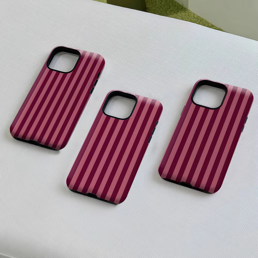 Magnetische iPhone Hülle mit burgunderrotem Rosenstreifen für iPhone 17 16 15 14 13 Pro Max Plus, robuste Ein- und Doppelschicht-Schutzhülle in Rot - Bild 5