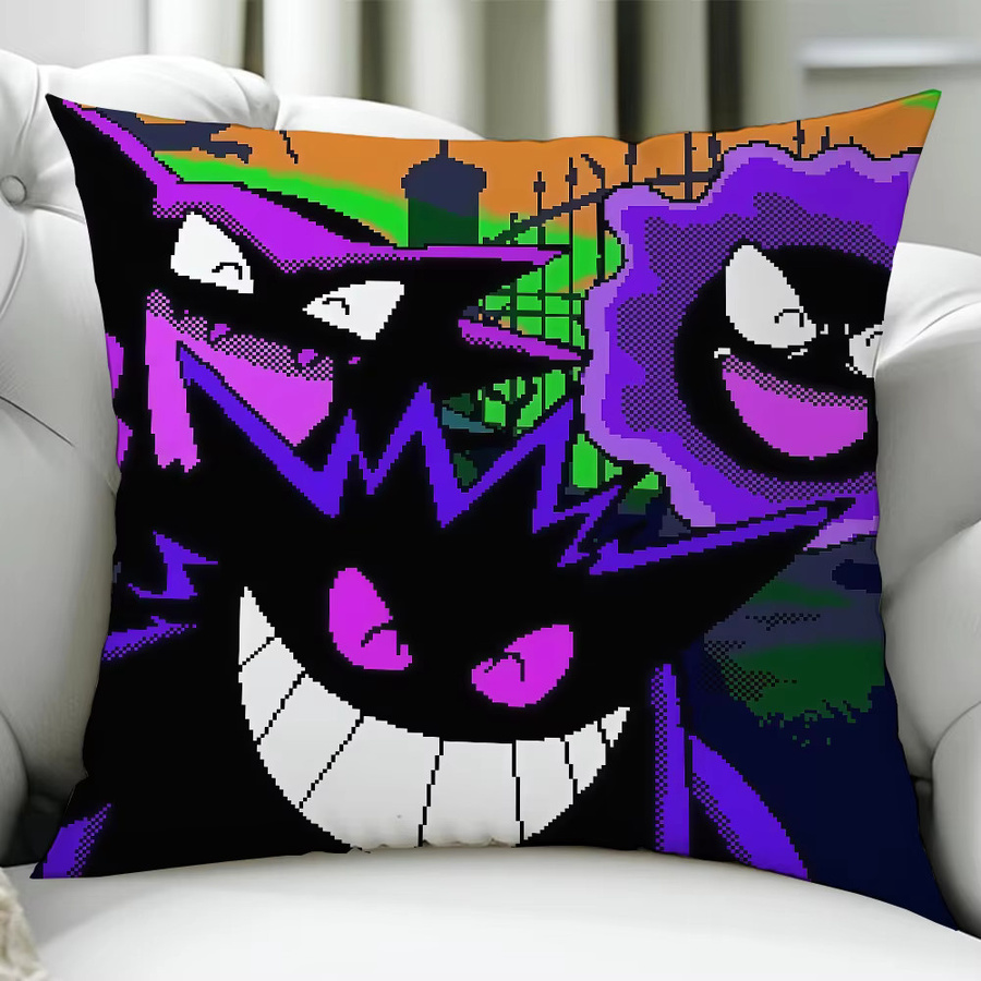 Potdemiel Gengar Kissenbezug mit Reißverschluss, doppelseitig bedruckt, Multicolour, Breite: 30 cm, Höhe: 30 cm, Tiefe: 30 cm - Bild 6