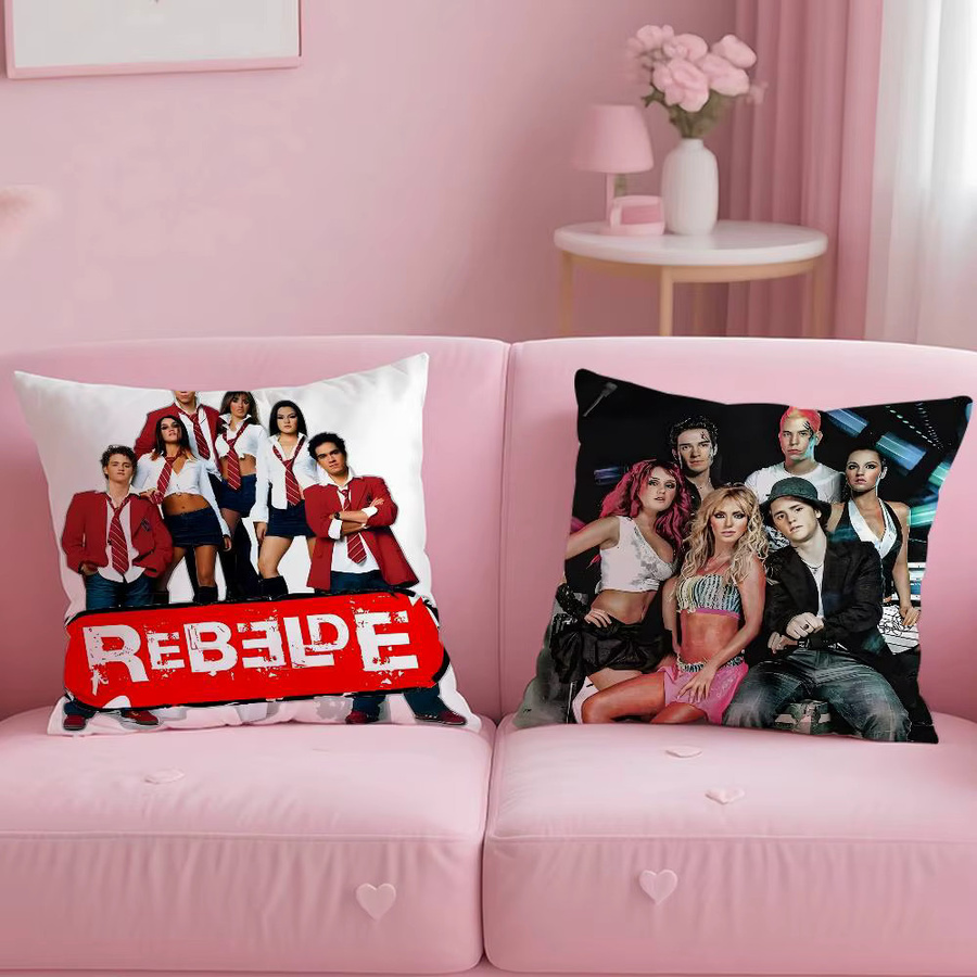 RBD R-rebelde Album Kissenbezug aus seidigem Kurzplüsch mit unsichtbarem Reißverschluss und Anti-Dustmite-Schutz - Bild 3