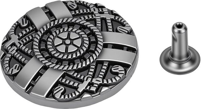 10 Sets Leder Nieten in Antik Silber und Grau mit runden Nieten 20mm sowie Eisen Trompeten Füße 3x7mm für deine Handwerk Dekoration - Bild 1