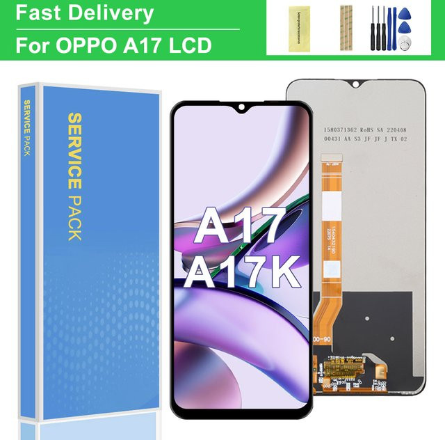OPPO A17K CPH2471 LCD Display mit Rahmen und Digitizer Montage in Schwarz Ersatz für OPPO A17 CPH2477 - Bild 1