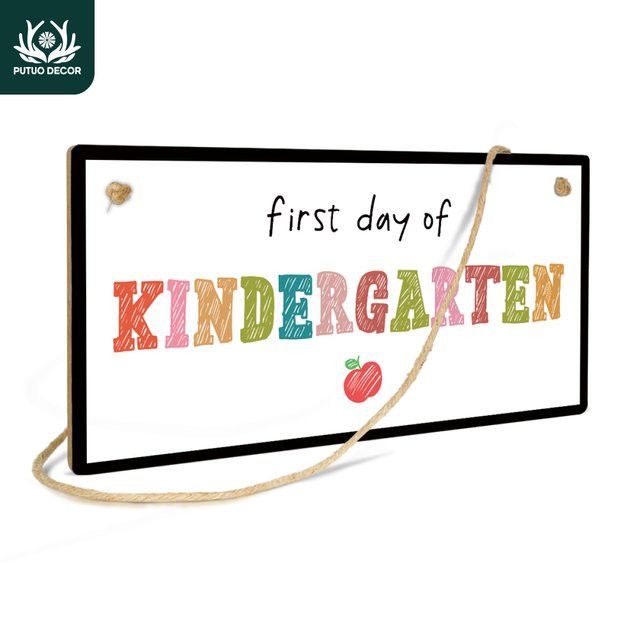 Putuo Decor Holzschild zur Wanddekoration für den Schulanfang und Kindergarten - Bild 1