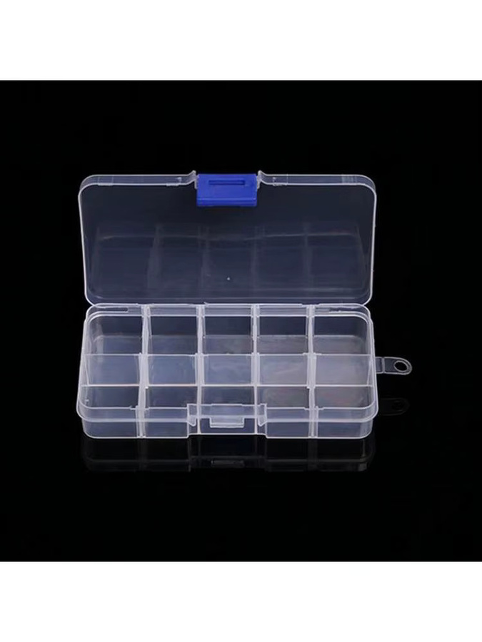 VIBRATITE Transparente Kunststoff-Aufbewahrungsbox mit 10, 15, 24 oder 36 Fächern für Schrauben, Werkzeug und Schmuck - Bild 4