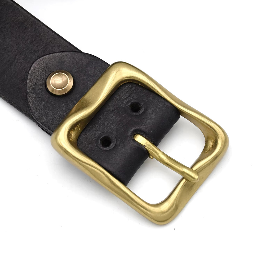 CLOXY Messing-Gürtelschnalle für Herren in Gold, 40 mm Breite, Dreifach-Gleitschnalle als DIY-Zubehör - Bild 2