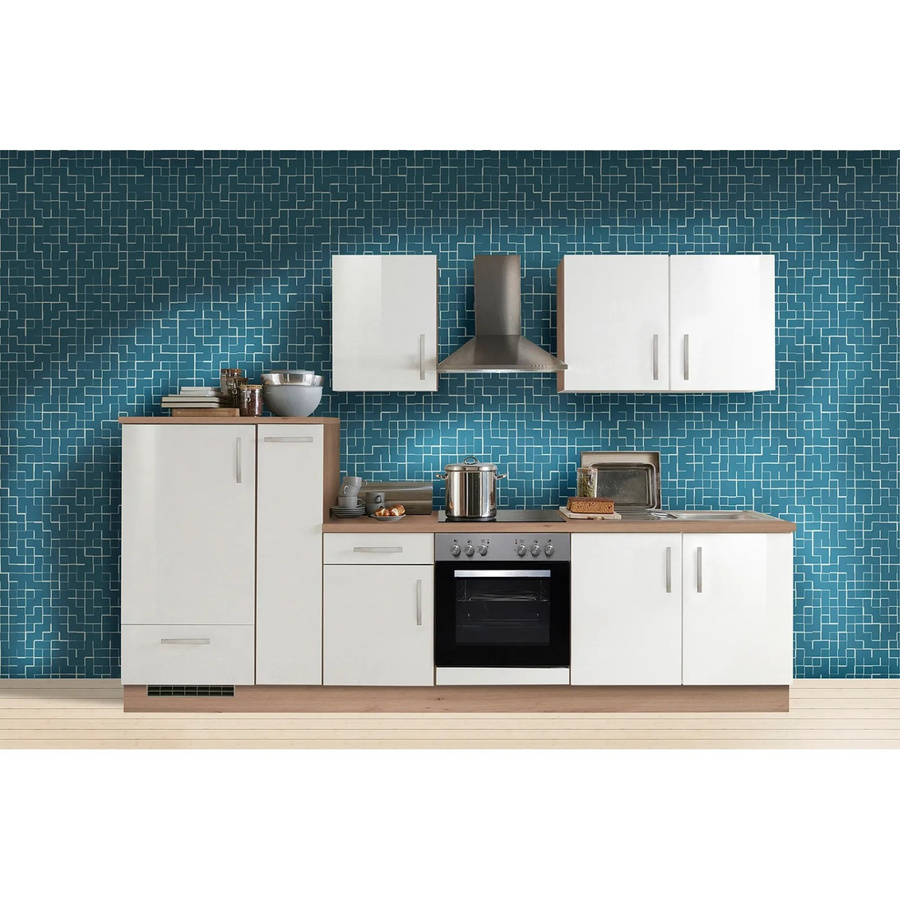 Menke Küchenzeile Artisan Premium in Weiß Lack und Artisan-Eiche Nachbildung, Breite: 300 cm, Höhe: 209 cm, Tiefe: 60 cm - Bild 2