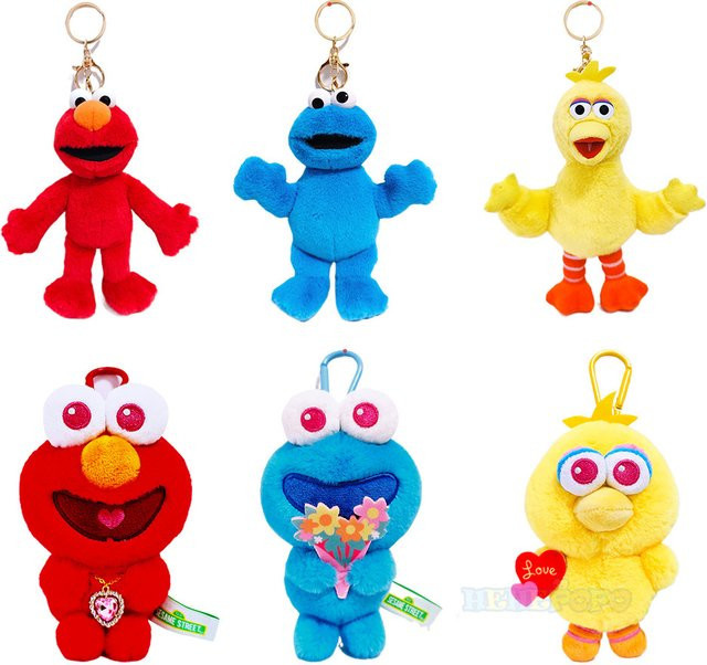 Sesame Street Sesamstraße Elmo Big Bird Cookie Monster Plüsch-Schlüsselanhänger - Bild 1