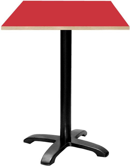 RestooTab Stehtisch Bazila quadratisch mit roter Platte und schwarzem Gestell, B/T/H: 60 x 60 x 112 cm - Bild 1